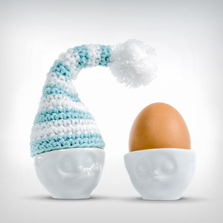 Good Night Cap Egg cup hat white/blue