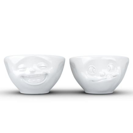 Set di ciotole piccole n. 3 "Sorriso & Goloso" in bianco, 100 ml