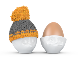 Cappello per uovo grigio arancione