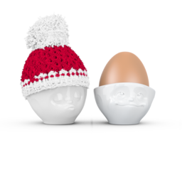 Egg cup hat winter - white/red Egg cup hat winter - white/red