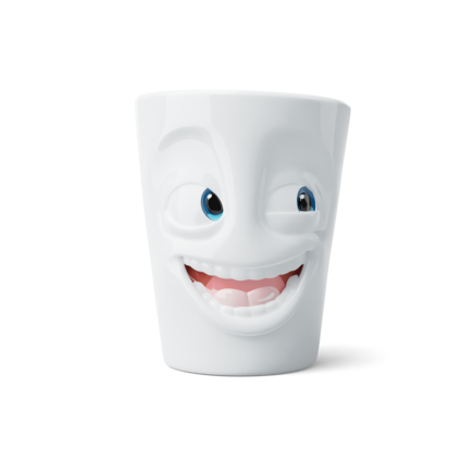 Mug con manico "Scherzoso" bianco, 350 ml