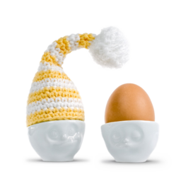 Good Night Cap Egg cup hat apricot/white