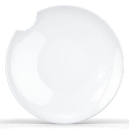 Piatto fondo con morso bianco, set di 2 (24 cm)